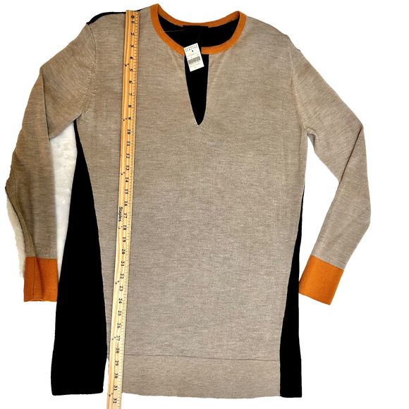 NWT THE ROW Fine Knit Cashmere/Silk Blend Colorblock Tunic Sweater SZ M - Picture 7 of 11